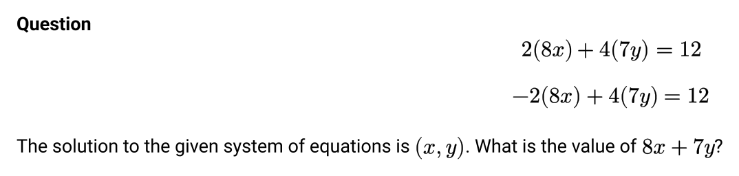 Math question 11 from SAT question bank