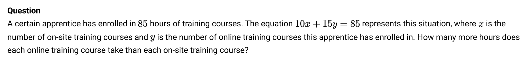 Math question 15 from SAT question bank